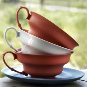 Filiżanka XL ze spodkiem / barwiona porcelana w 7-u kolorach